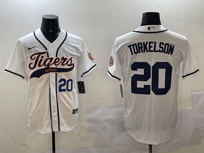 Men Detroit Tigers 20 Torkelson White Jointly Name 2025 Nike MLB Jersey style 2